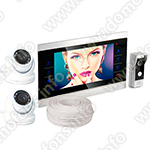 Комплект видеодомофона с камерами HDcom S-104 + две камеры KDM-6413G